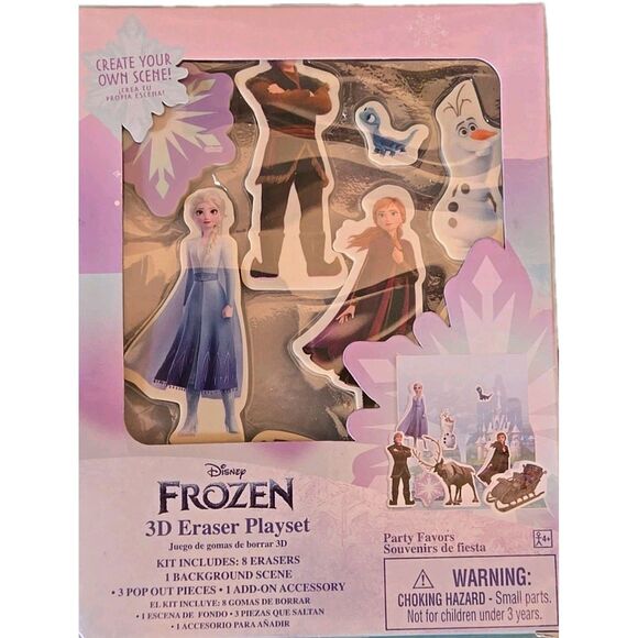Walt Disney Frozen Princess Kids Birthday Party Favors Toy 3D Eraser Playset - Picture 1 of 5